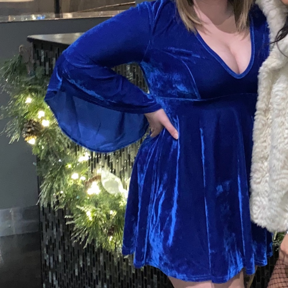 Plunging Velvet Dress